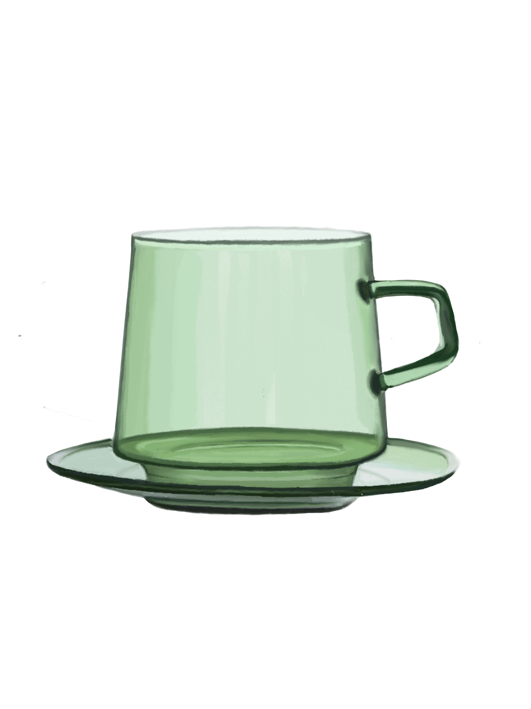 Green Glass Coffee Mug