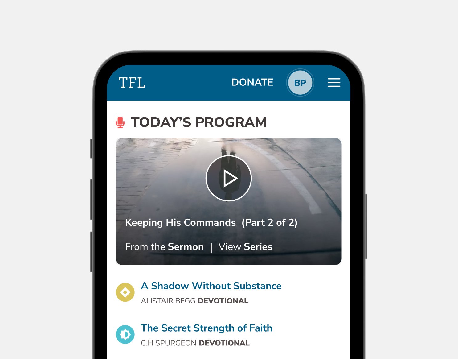 Homepage redesign — mobile view